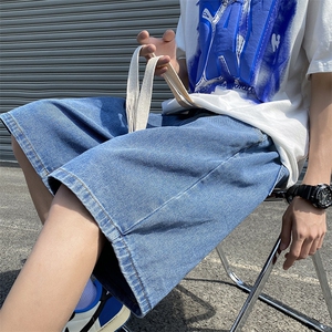 牛仔短裤男韩版潮流高街帅气2026夏季新款ins宽松五分裤RK386-P32图片