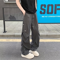 秋季伞兵裤子男款运动宽松直筒垂感工装休闲长裤J41-310B-2-P35，男装工装外套，星座310B-2