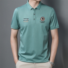 高端纯色休闲款Polo衫男短袖夏季青年百搭无痕T恤男士上衣潮P62，男装Polo衫，星座1105-3