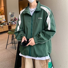 日系工装牛仔外套男春秋季复古高街翻领夹克ins潮牌宽松痞帅衣服，男装夹克，星座716-3