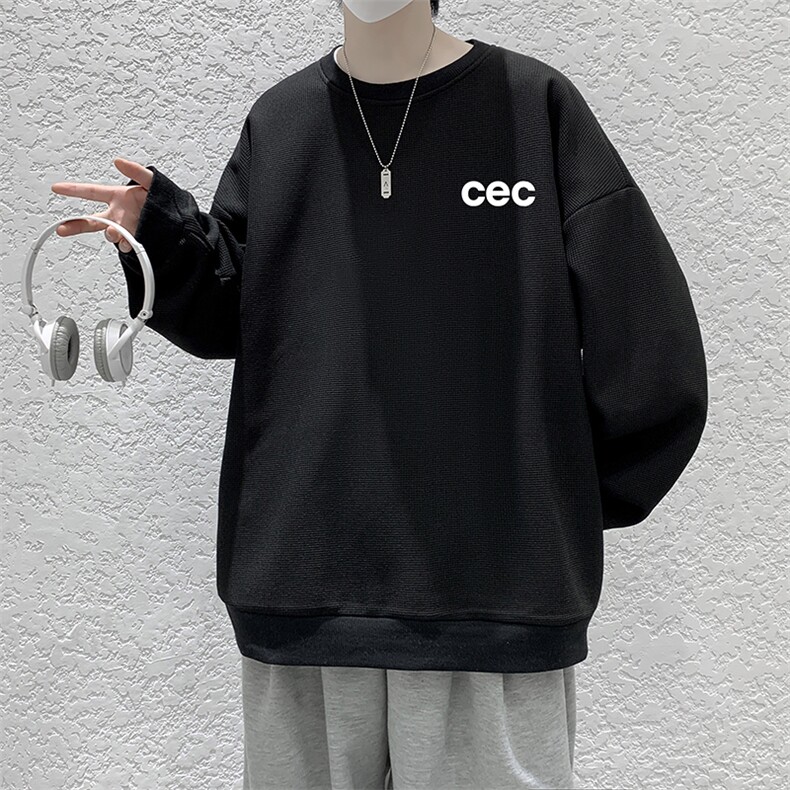 华夫格卫衣圆领卫衣男大码长袖t恤男外套HW76294-P30,男装卫衣,电商A040