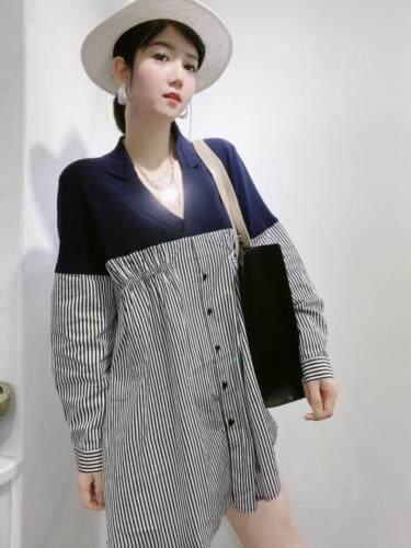 欧版冰拼接条纹衫，其它，芭娜美纳