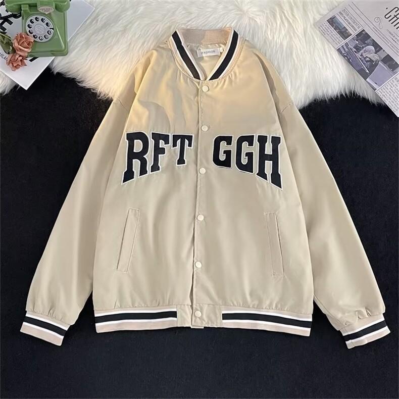棒球服夹克男韩版潮流字母刺绣拼色2023秋冬新款ins外套W5261-P50,男装夹克,星座412-3
