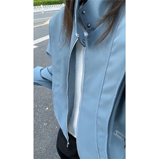 数据新款美式复古棒球领休闲美拉德水洗皮衣夹克JK2581P78，男装皮衣，电商A128