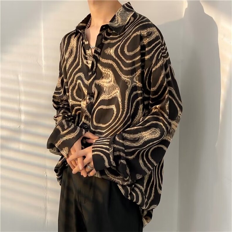 长袖衬衫男港风日系韩版潮流帅气衬衣C2305P32,男装衬衫,星座1116-2