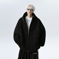 美式重磅连帽开始卫衣男宽松设计拉链帽衫加厚运动外套JK708-P78，女装短外套，电商C307