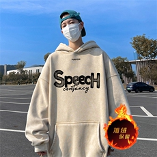 直播品质500克重磅美式印花做旧加绒加厚水洗卫衣冬SL1676特P65，男装卫衣，电商A486