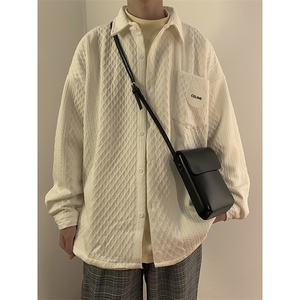 春装针织长袖衬衫男休闲衬衣外套 C308P60图片