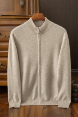 男款秋冬保暖衫35%半高领拉链开衫男装，男装羊绒开衫，飞邦羊绒