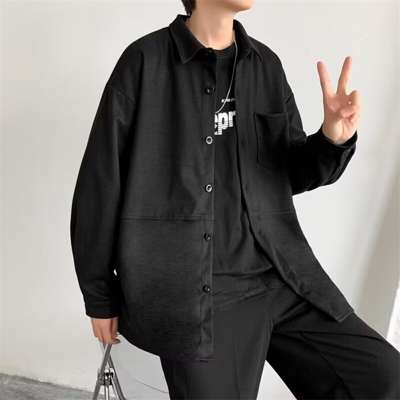 衬衫夹克男士长袖春秋季休闲薄款外套新款复古工装上衣W03/P38,男装夹克,星座506