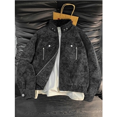 春季扎染PU皮衣皮夹克外套男6156-TP53(树脂双头，金属拉链两种），男装夹克，星座207