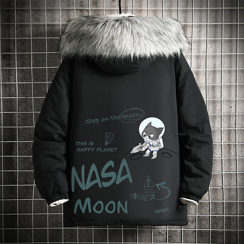 MM48187-P130冬季大毛领棉衣男士大码加厚棉袄男棉服网格,男装棉衣,电商A040A