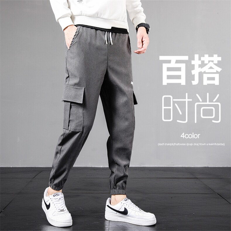 春秋季青少年ins工装裤男潮牌束脚学生机能宽松休闲裤韩版九分裤,男装休闲裤,星座505-2（原电商A260-1)