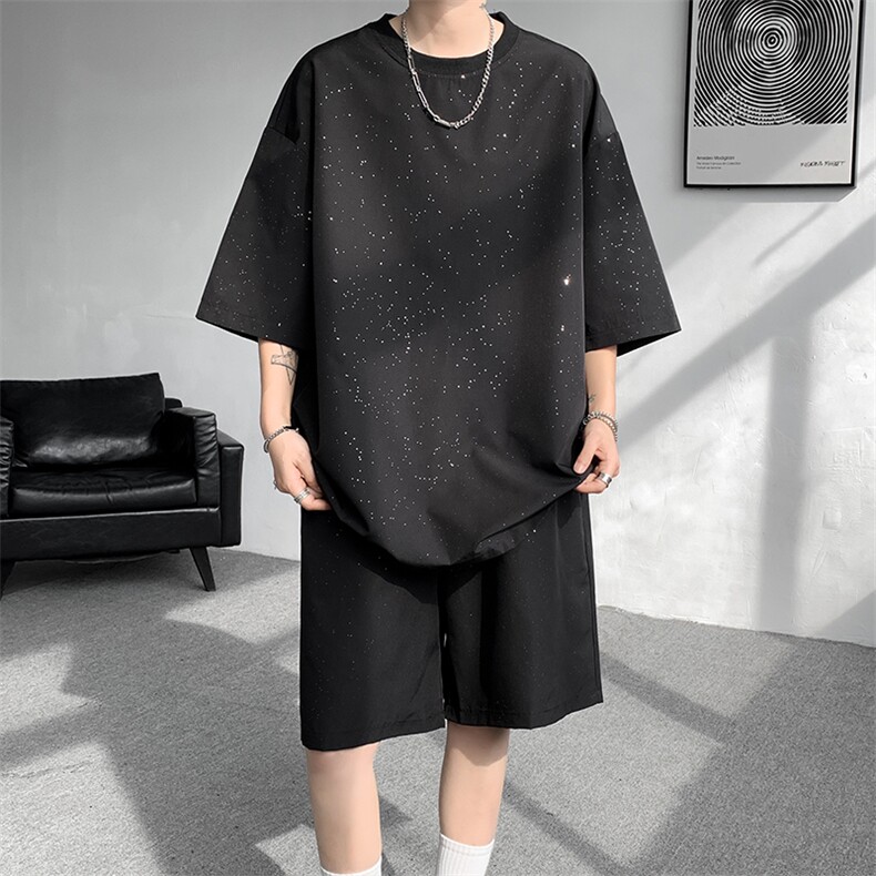 8XL-M 特大码休闲运动套装男士夏季短袖短裤衣服一套男装TZ103P32图片