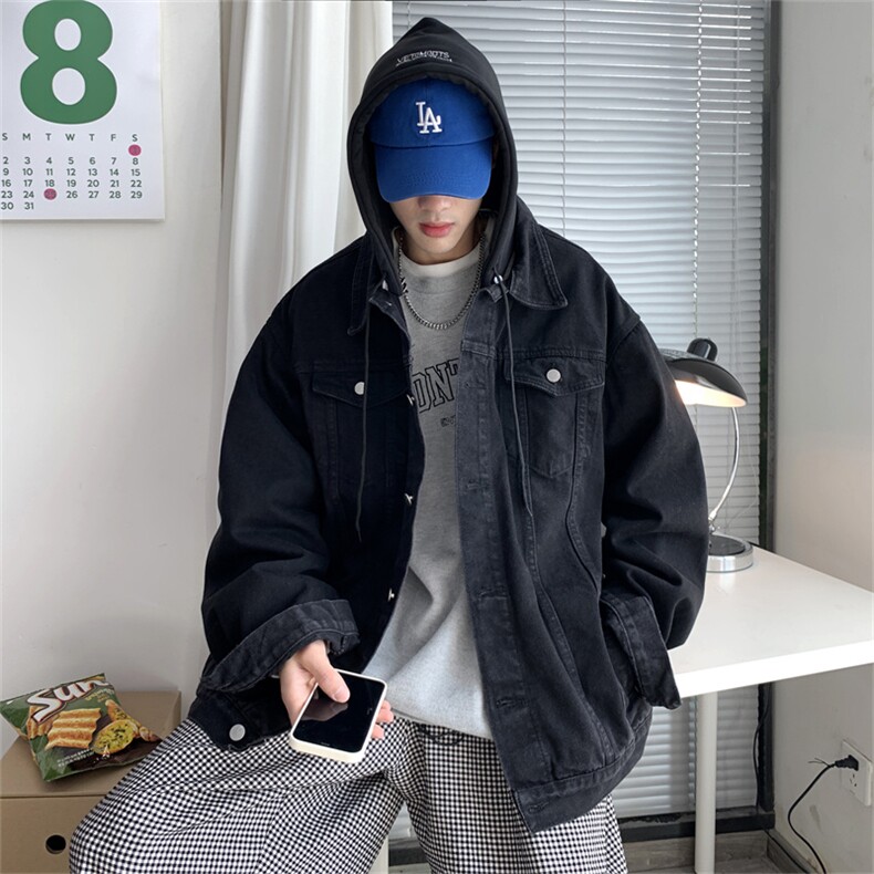 现货2025冬大码男士连帽牛仔情侣宽松外套加绒牛仔夹克MY2248-P98,男装夹克,星座1103-3