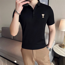 2024夏季新款英伦风高品质修身刺绣POLO衫冰丝短袖T恤男D251-p48，男装T恤，电商D303