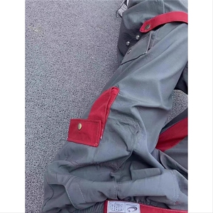 美式潮牌工装裤女宽松炸街阔腿直筒裤绑带街舞嘻哈工装休闲裤图片