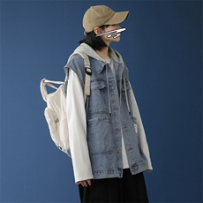 MJ215-p58-限价78牛仔马甲中性连帽工装ins港风无袖潮牌秋季休闲，男装工装外套，星座116