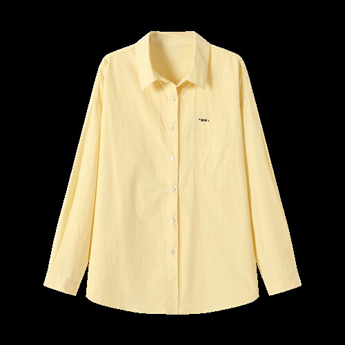 2026春夏新款蓝衬衫女宽松显瘦元气少女感衬衣韩版松弛感慵懒风，女装衬衫，艾米