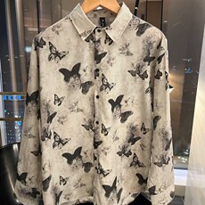 长袖衬衫男女花蝴蝶男扎染防晒设计感开衫情侣外套网图CS317-P38，男装防晒衣，星座302B