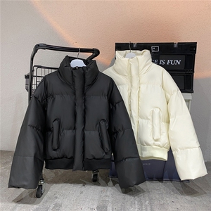 2025【S-5XL】防水pu短款皮衣棉服大码棉衣面包服 P65-1622图片