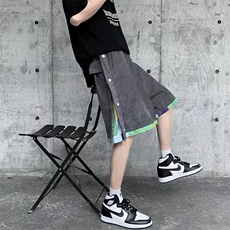 男春季潮流时尚休闲短裤高腰排扣短裤D0013P28，男装休闲裤，星座1116-2