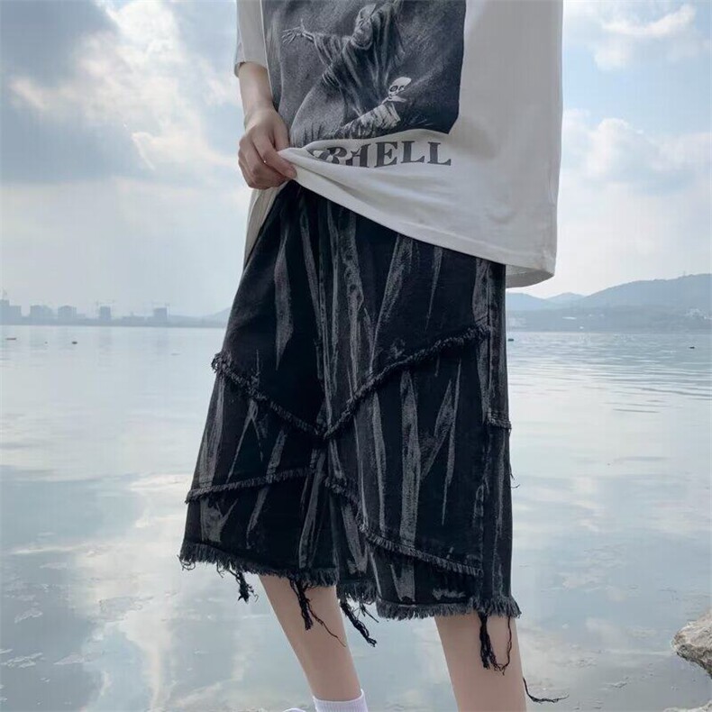 DA101-P40短裤男士夏季宽松休闲痞帅五分裤大裤衩外穿裤头潮流,男装牛仔裤,星座603-2