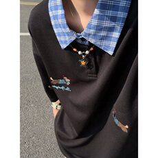 腊肠小狗假两件polo衫男款夏季衬衫领t恤小众学院风五分袖TX105，男装T恤，星座1116A（原606A-3）