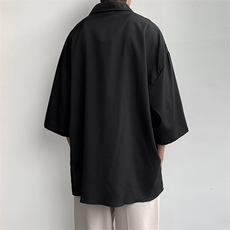 S16-P28冷淡慵懒风垂感七分袖衬衫，男装衬衫，星座1501-1