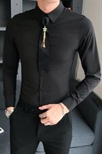 B302CS68潮男装夜店少爷工作服长袖衬衫送同款领带，男装衬衫，电商B216（原B302）