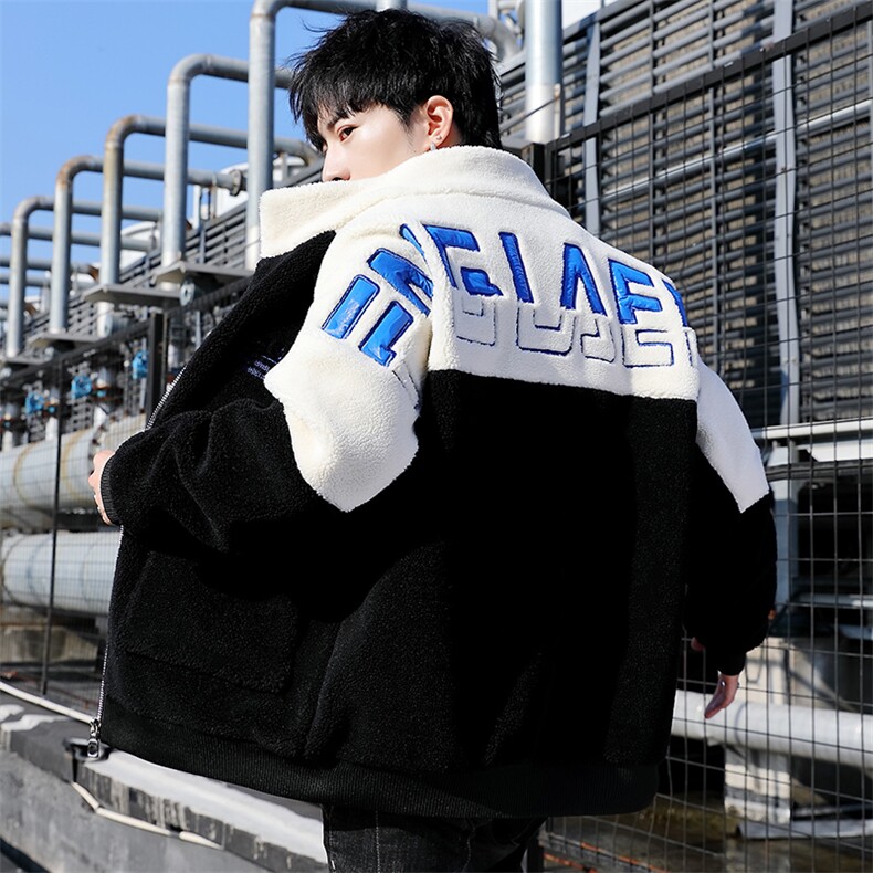 冬季羊羔绒棉衣男潮流时尚青少年羊羔绒外套MY2302-P100,男装棉衣,星座210-3