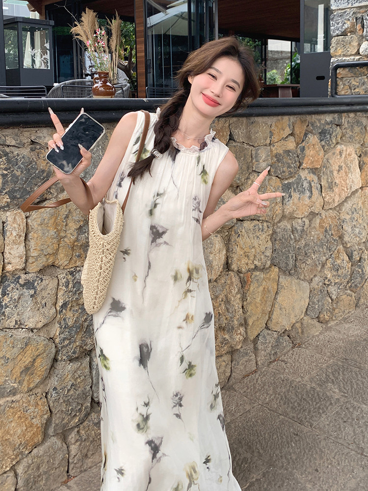 花色连衣裙2893款P110K198,女装连衣裙,诺蝶