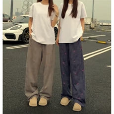 早秋款美式撞色宽松直筒休闲裤，网图-A061-AX01633-特P55，男装休闲裤，电商A061