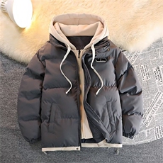 假两件棉服男款冬季宽松休闲加厚保暖外套日系潮流面包服9999/P76，男装棉衣，星座506B
