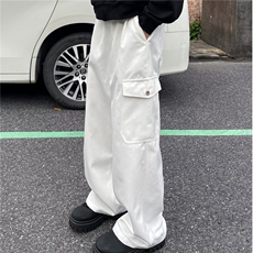 欧美vibe风黑色高街裤子男工装机能排扣情侣潮牌牛仔裤HR31，男装牛仔裤，星座506