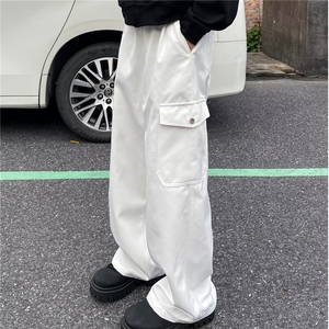 欧美vibe风黑色高街裤子男工装机能排扣情侣潮牌牛仔裤HR31图片