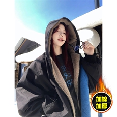 两面穿现货重磅短款座山雕棉衣男女双面穿毛毛绒棉服加厚外套，男装棉衣，电商A443