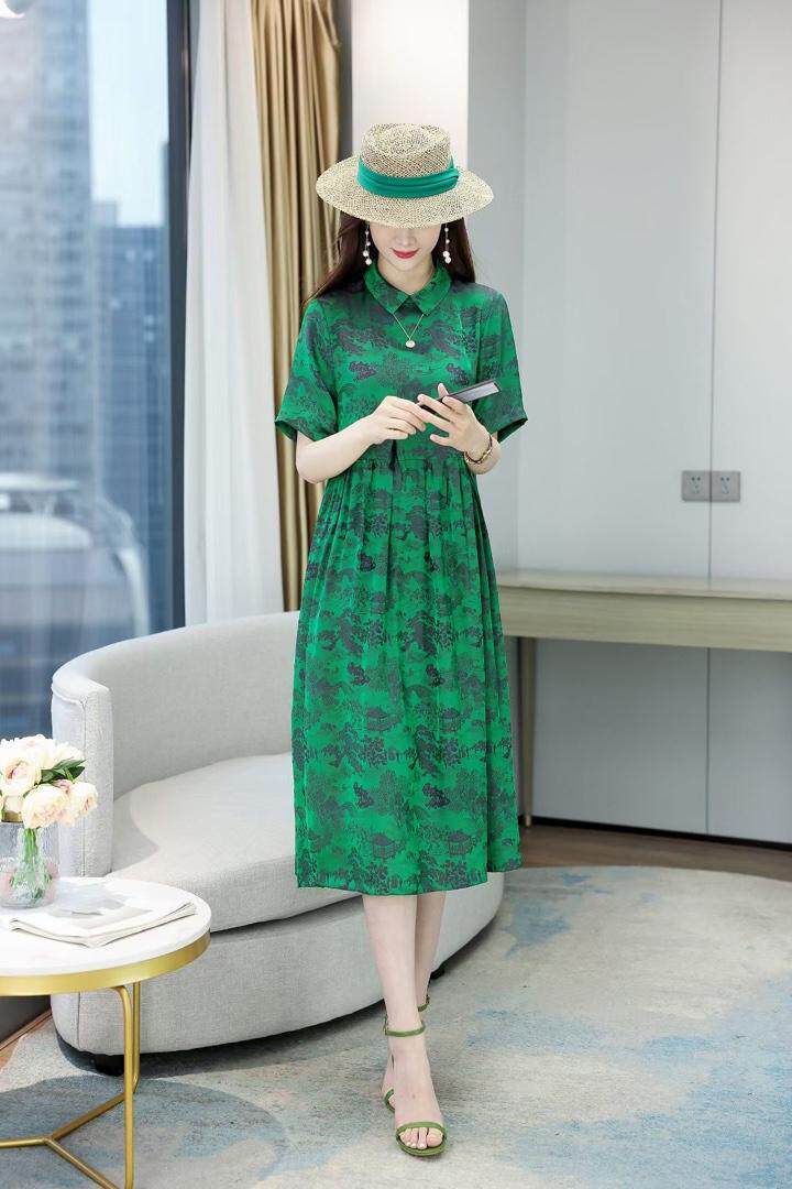 醋酸连衣裙现货，女装连衣裙，百衣时尚