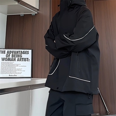JK103/P65秋装冲锋衣防水夹克男款潮宽松大码连帽外套，男装夹克，电商基地A050