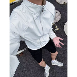 档口现货~白灰色男女夏季立领结构设计感速干防晒外套F25217批58图片