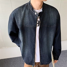 美式高街复古港风拉链牛仔外套男秋季2025新款宽松百搭夹克上衣，男装工装外套，星座410-6（原星座1304-1）