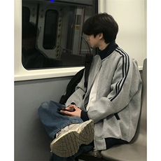 抖音得物高品质美式高街重磅结构设计拼接织带立领卫衣外套CM42，男装卫衣，电商A486