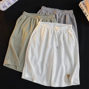 8XL-M华夫格纹理篮球短裤男休闲大码松紧系绳五分裤DK1508P40控58图片