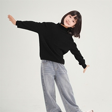 圆领长袖时尚百搭通勤儿童羊毛衫男女同款，童装儿童羊毛衫，奥澜羊绒