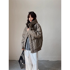 现货5W件冬季三防重磅boxy短款羽绒连帽PU皮棉衣外套防风加厚棉服，男装棉衣，电商A486-1