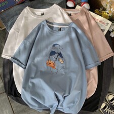 416B-1-DT94-P25限39中性风纯棉短袖t恤男学生宽松可爱半袖，男装T恤，星座416B-1