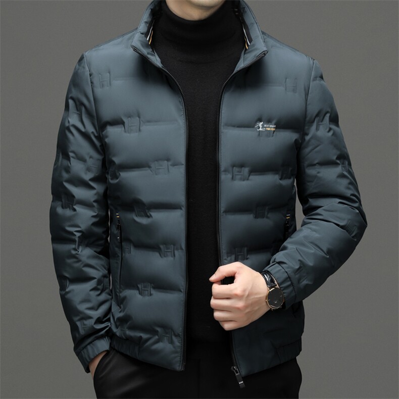 中年男士立领羽绒服爸爸冬装2023新款冬季男装加厚保暖白鸭绒外套，男装羽绒服，电商B212（原钱塘6029）