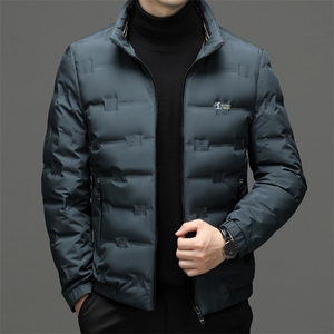 中年男士立领羽绒服爸爸冬装2023新款冬季男装加厚保暖白鸭绒外套,男装羽绒服,电商B212（原钱塘6029）