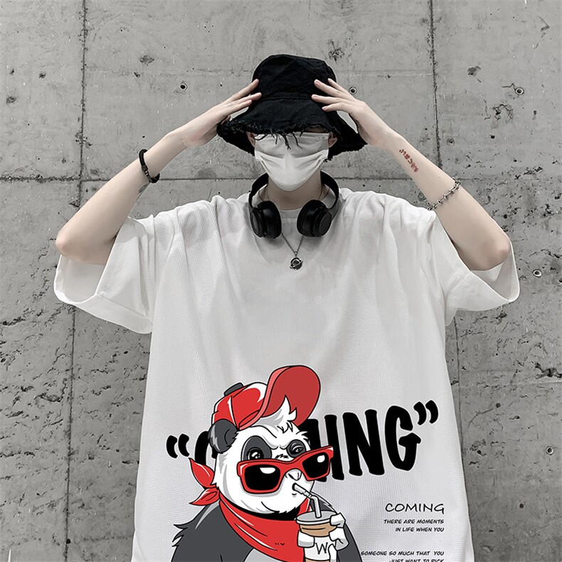 HT73218-P22华夫格t恤男短袖男大码五分袖大皂风,男装T恤,电商A040