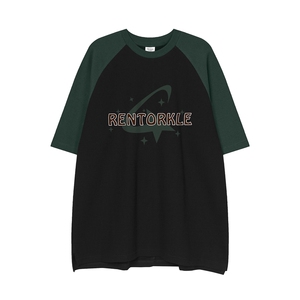 白底23新款夏季时尚百搭宽松印花圆领纯棉短袖T恤DT366P45控68图片